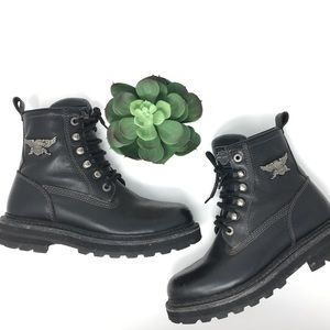 Womens Harley Davidson leather Moto Combat boots